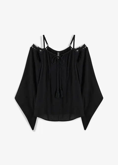 Bluse in schwarz von vorne - bonprix