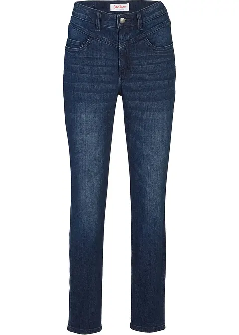 Skinny Jeans High Waist, Soft in blau von vorne - bonprix