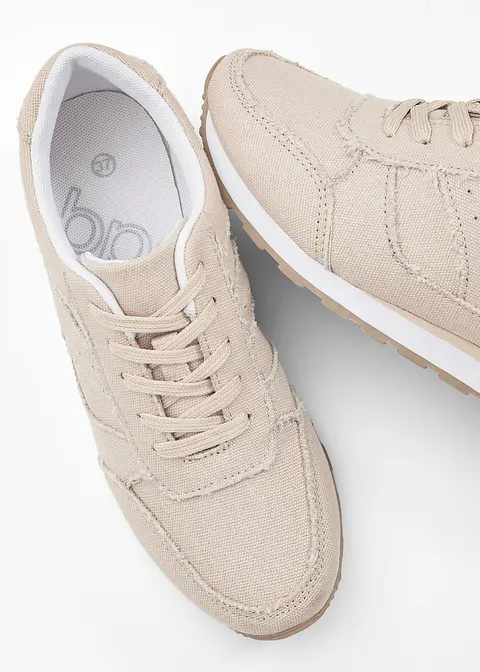 Sneaker in beige - bonprix