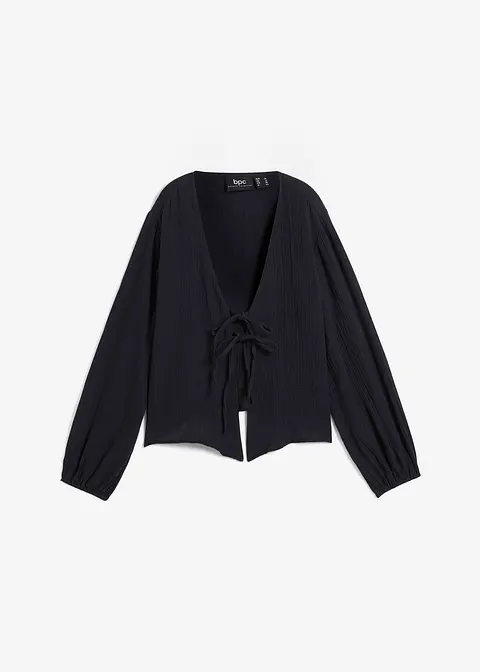 Musselin-Bolero in schwarz von vorne - bonprix