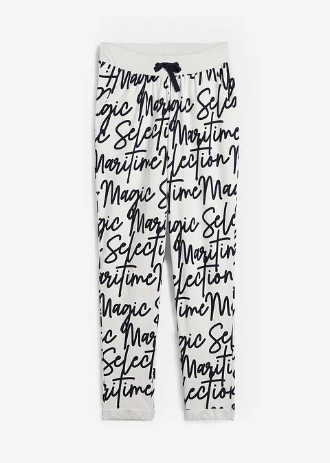 Schlupfhose mit Druck in weiß von vorne - bonprix