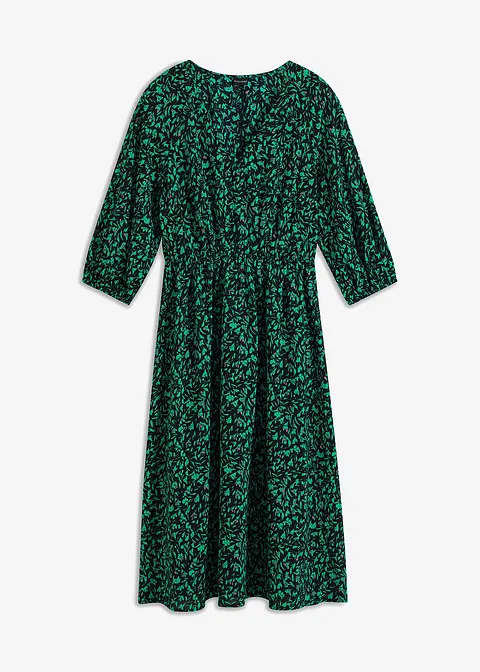 bedrucktes Midikleid in schwarz von vorne - bonprix