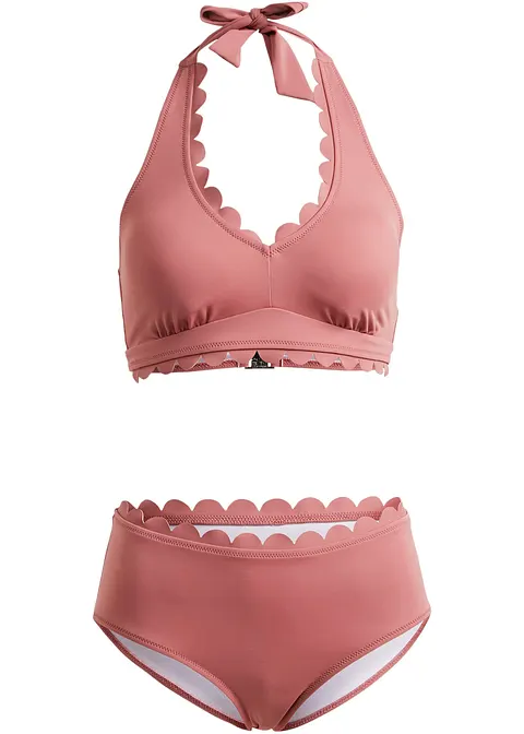Neckholder Bikini (2-tlg.Set) aus recyceltem Polyamid in lila von vorne - bonprix