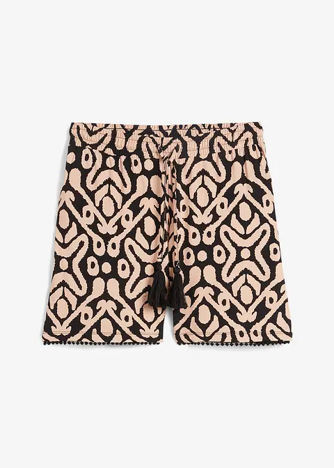 Jersey-Shorts aus softem Viskose-Mix in schwarz von vorne - bonprix