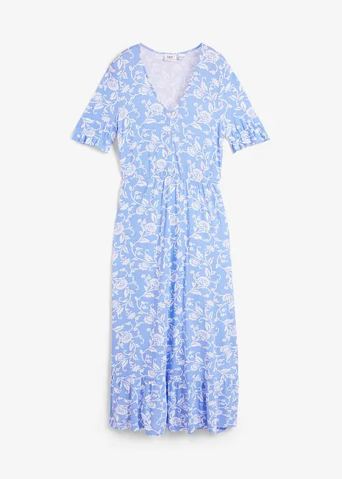 Jerseykleid aus fließender Viskose in blau von vorne - bonprix
