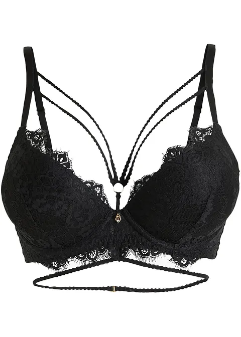 Push up BH mit Bügel in schwarz von vorne - bonprix