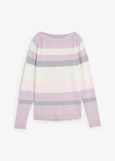 Pullover mit Seidenanteil in lila von vorne - bpc selection