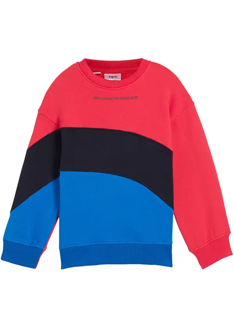 Jungen Sweatshirt aus Bio-Baumwolle in rot von vorne - bpc bonprix collection