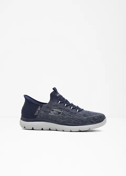 Skechers Slip-ins Sneaker in blau von vorne - Skechers