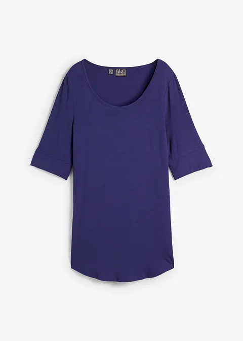 Long-Shirt, Halbarm in blau von vorne - bonprix