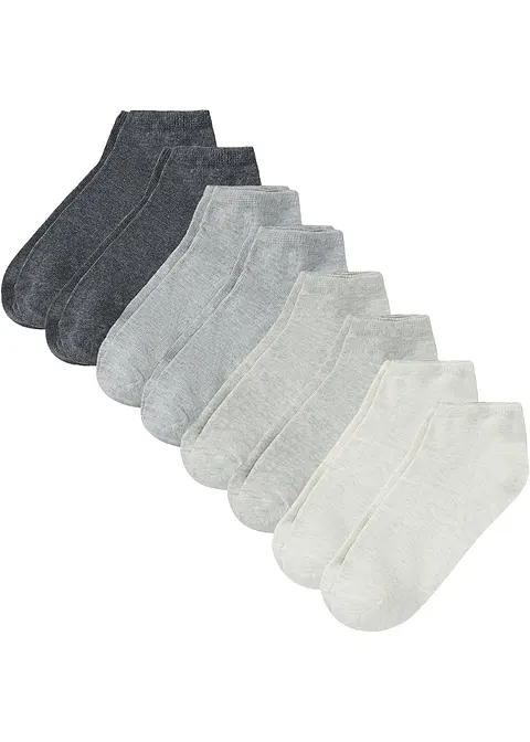 Sneakersocken mit Bio-Baumwolle (8er Pack) in grau von vorne - bonprix