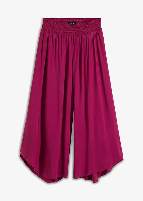 Wadenlange Culotte aus nachhaltiger Viskose in lila von vorne - bonprix