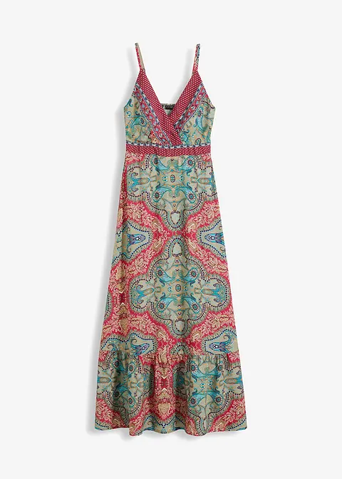 bedrucktes Midikleid in blau von vorne - bonprix
