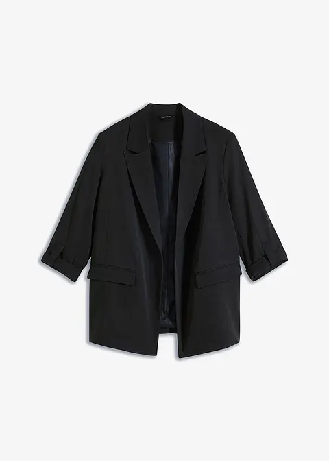 Oversize-Blazer in schwarz von vorne - bonprix