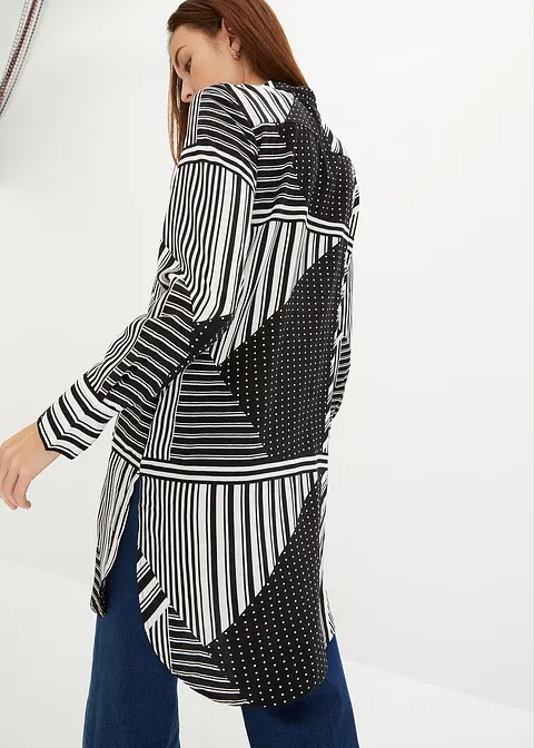 Longbluse in schwarz von hinten (im Anschnitt) - bonprix