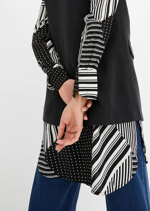 Longbluse in schwarz (Detailaufnahme) - bonprix