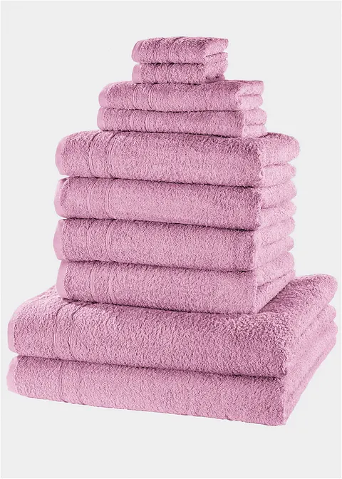 Handtuch Set (10-tlg. Set) in rosa - bonprix