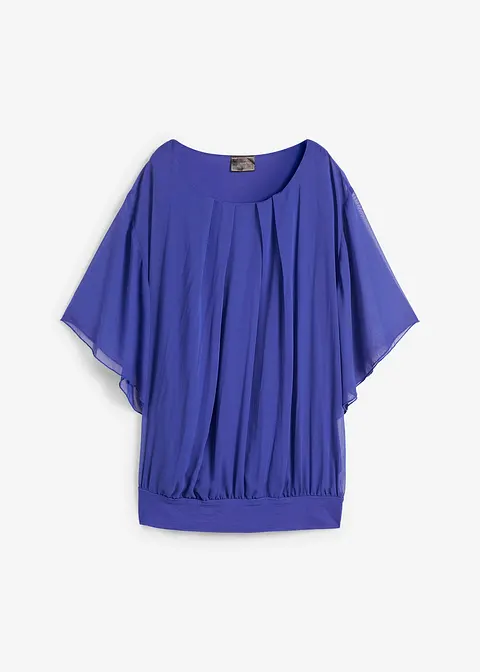 Chiffonbluse mit Untertop in blau von vorne - bonprix