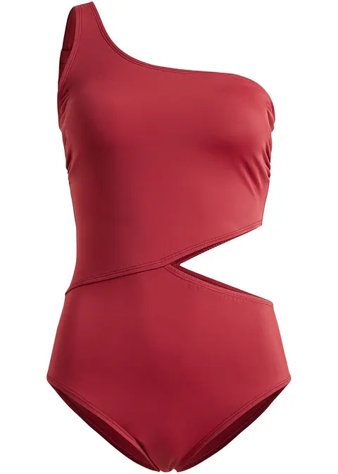 Badeanzug aus recyceltem Polyamid in rot von vorne - BODYFLIRT