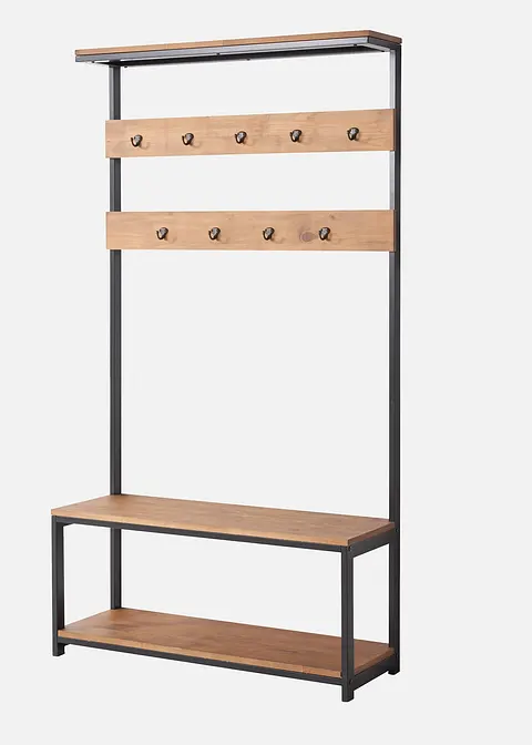 Garderobe mit Bank in beige von vorne - bonprix