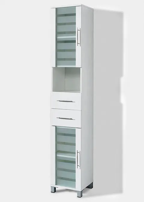 Badezimmer Hochschrank in weiß von vorne - bonprix