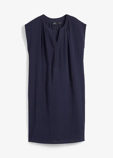 2-in-1 Umstands- und Stillkleid aus Baumwollmusselin in blau von vorne - bonprix