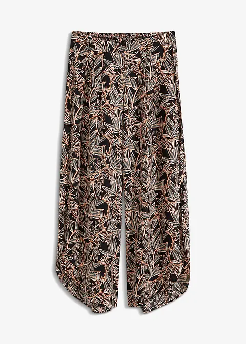Palazzo-Hose mit Schlitz in schwarz von vorne - bonprix