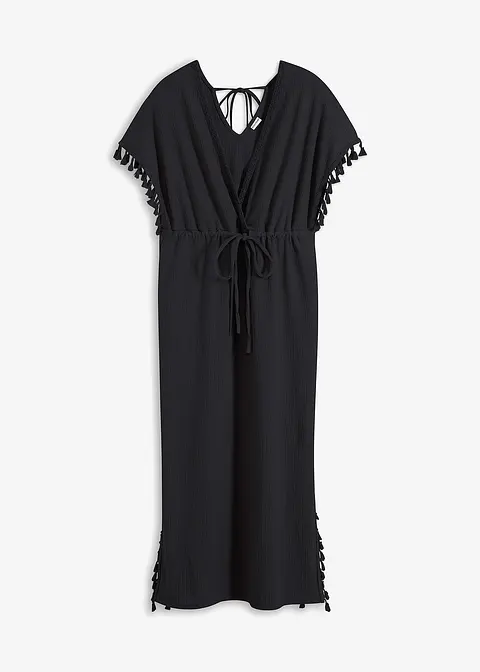 Tunika-Kleid in schwarz von vorne - BODYFLIRT