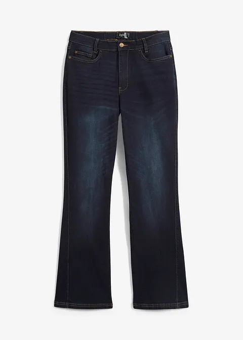 Bootcut Jeans High Waist, Bequembund in blau von vorne - bonprix