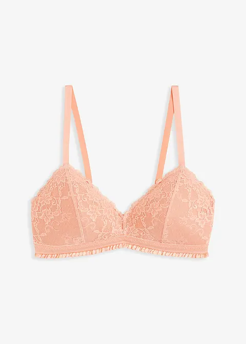 Bralette ohne Bügel mit Padding in rosa von vorne - bonprix