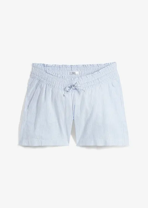 Umstandsshorts aus Leinen in blau von vorne - bpc bonprix collection