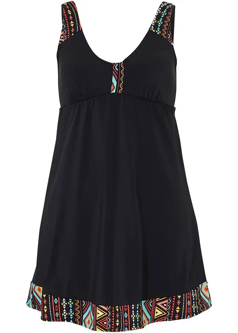 Badekleid Langgrösse in schwarz von vorne - bonprix