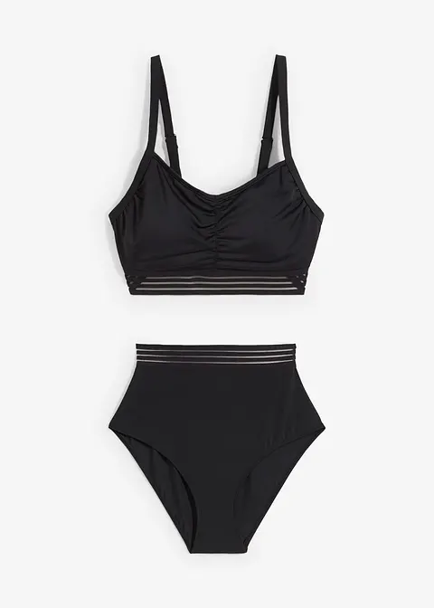 Bustier Bikini (2-tlg.Set) in schwarz von vorne - bonprix