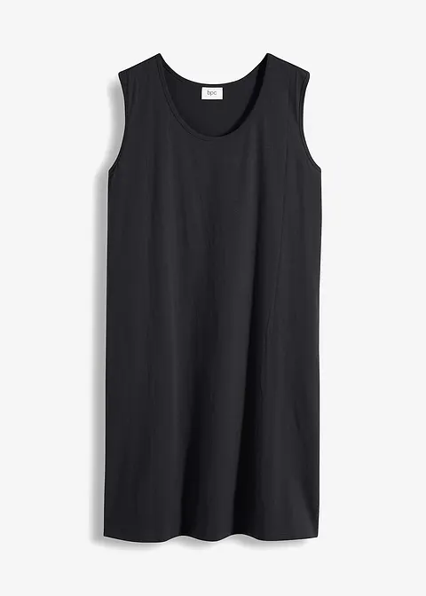 Jerseykleid mit  reiner Bio-Baumwolle in schwarz von vorne - bonprix