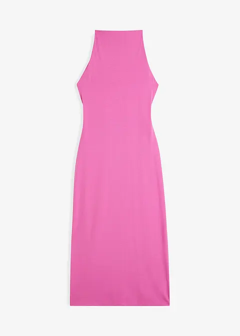 Jersey-Neckholder-Kleid in pink von vorne - bonprix