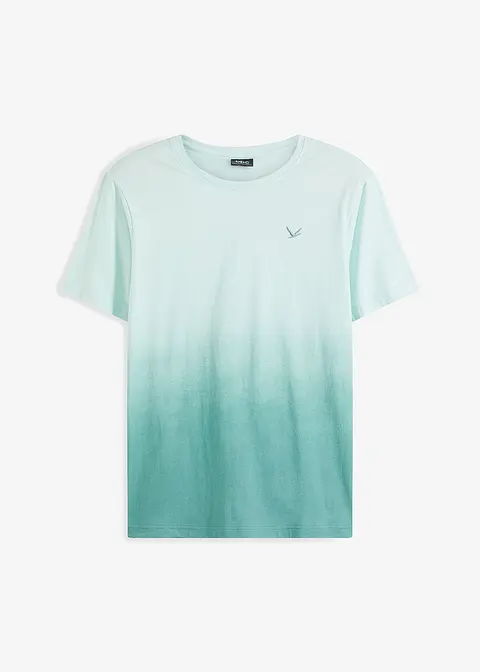 T-Shirt aus reiner Baumwolle in grün von vorne - bonprix