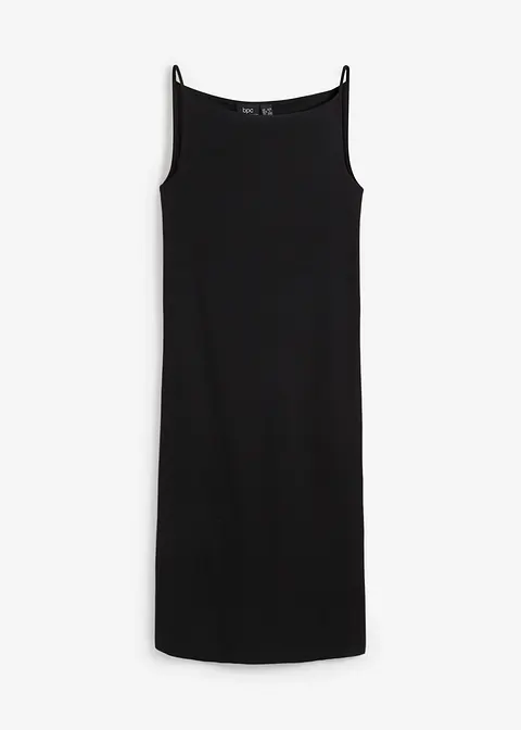 Shirtkleid aus Bio-Baumwolle mit Stretch in schwarz von vorne - bonprix