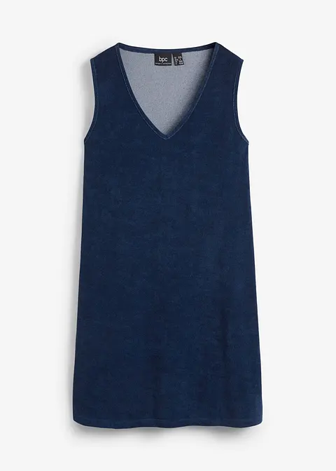 Frottee-Kleid in A-Linie in blau von vorne - bonprix