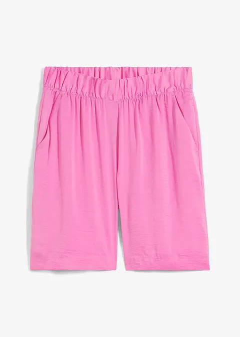 Schlupf-Shorts mit Struktur-Effekt und Bequembund in pink von vorne - bonprix