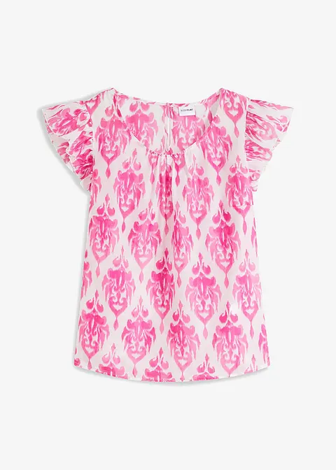 bedruckte Bluse in pink von vorne - bonprix