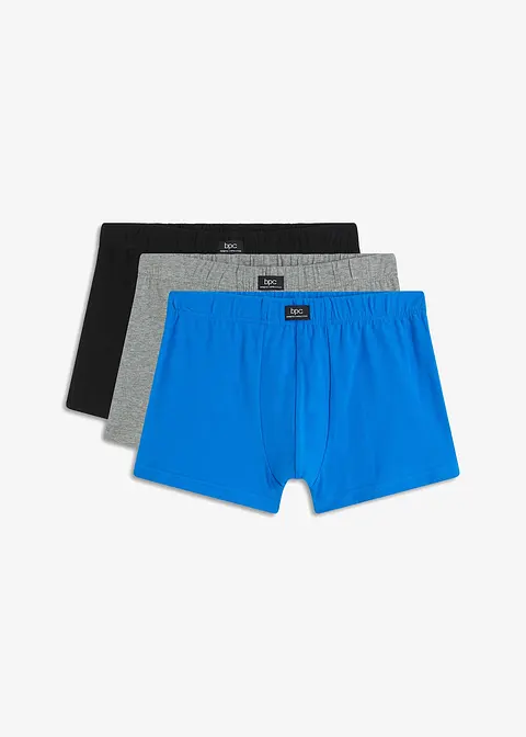Boxershorts eng (3er Pack) mit Bio-Baumwolle in schwarz von vorne - bonprix