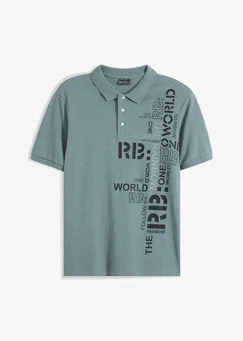 Piqué-Poloshirt aus reiner Baumwolle Slim Fit, Kurzarm in grau von vorne - bonprix