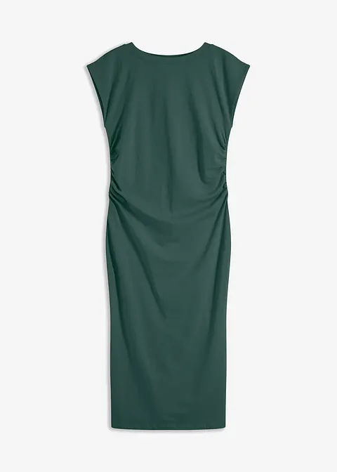 Jerseykleid aus Baumwolle mit Stretch in grün von vorne - bonprix