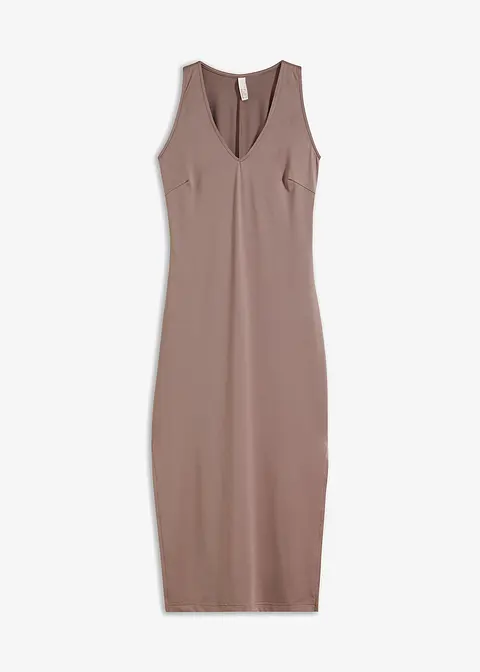 Maxi-Kleid in braun von vorne - BODYFLIRT boutique