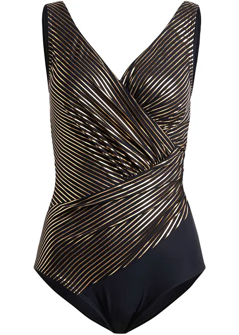 Shape Badeanzug mittlere Formkraft in schwarz von vorne - bonprix