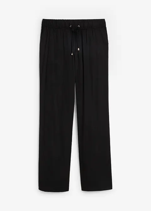 Viskose Schlupfhose in schwarz von vorne - bonprix