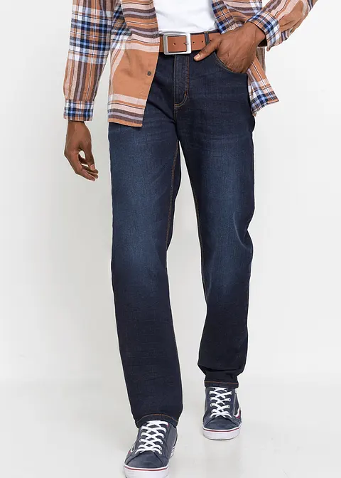 Classic Fit Stretch-Jeans, Straight in blau von vorne - bonprix