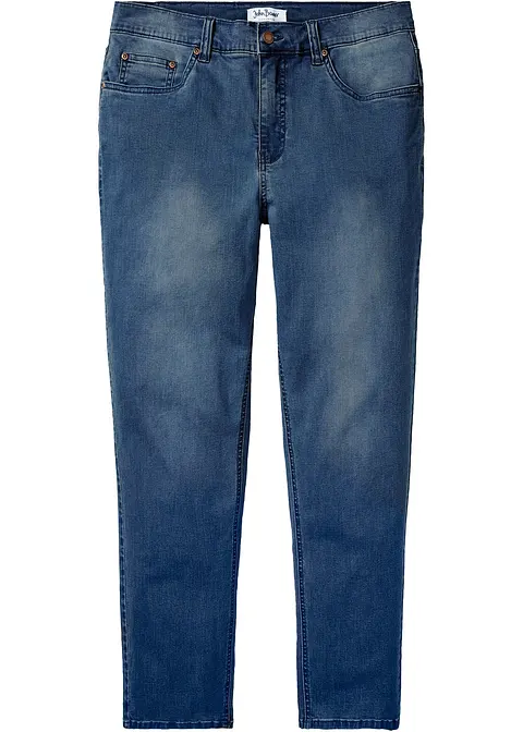 Classic Fit Power-Stretch-Jeans mit T-400 m. Komfortschnitt, Tapered in blau von vorne - bonprix