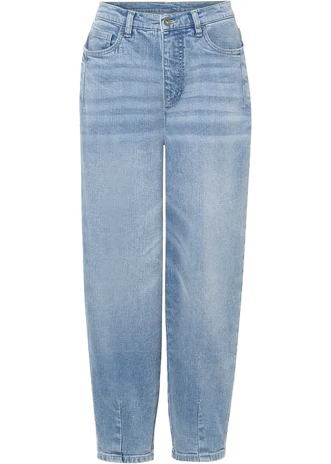 Wide Leg Jeans Mid Waist, Bio-Baumwolle in blau von vorne - bonprix