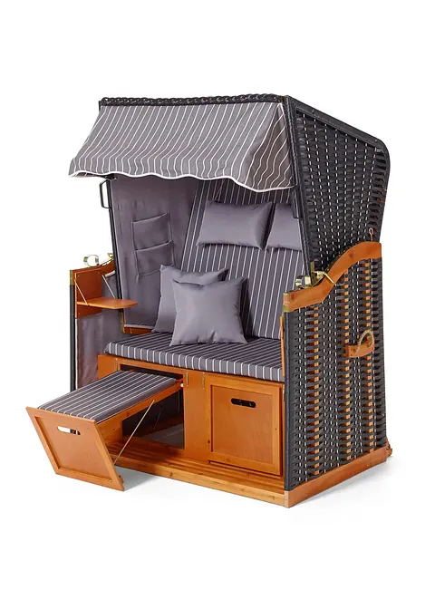 Strandkorb in grau von vorne - bonprix